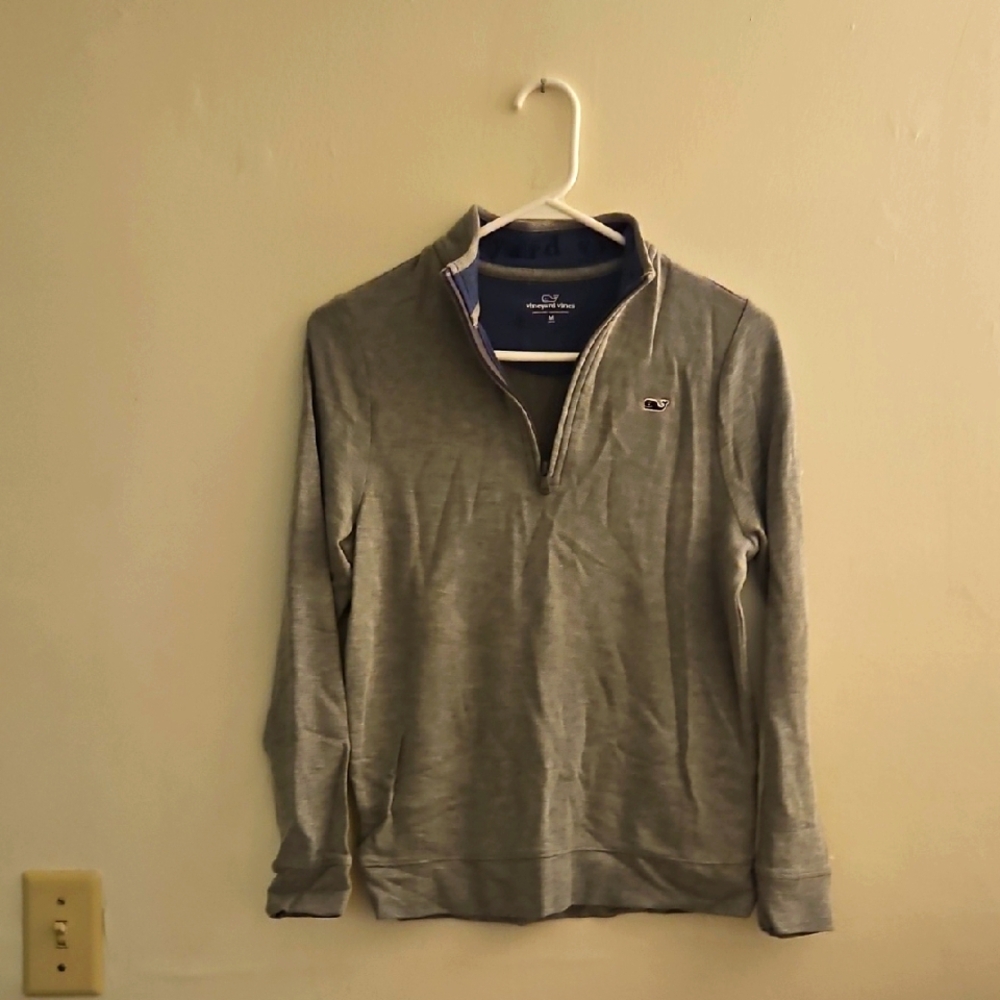 Medium (12-14) Gray Quarter-Zip Pullover